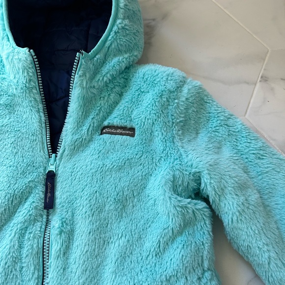 Eddie Bauer Girls Navy Blue Winter Snow
Jacket Reversible Soft Fleece Small 7/8 - Picture 5 of 9